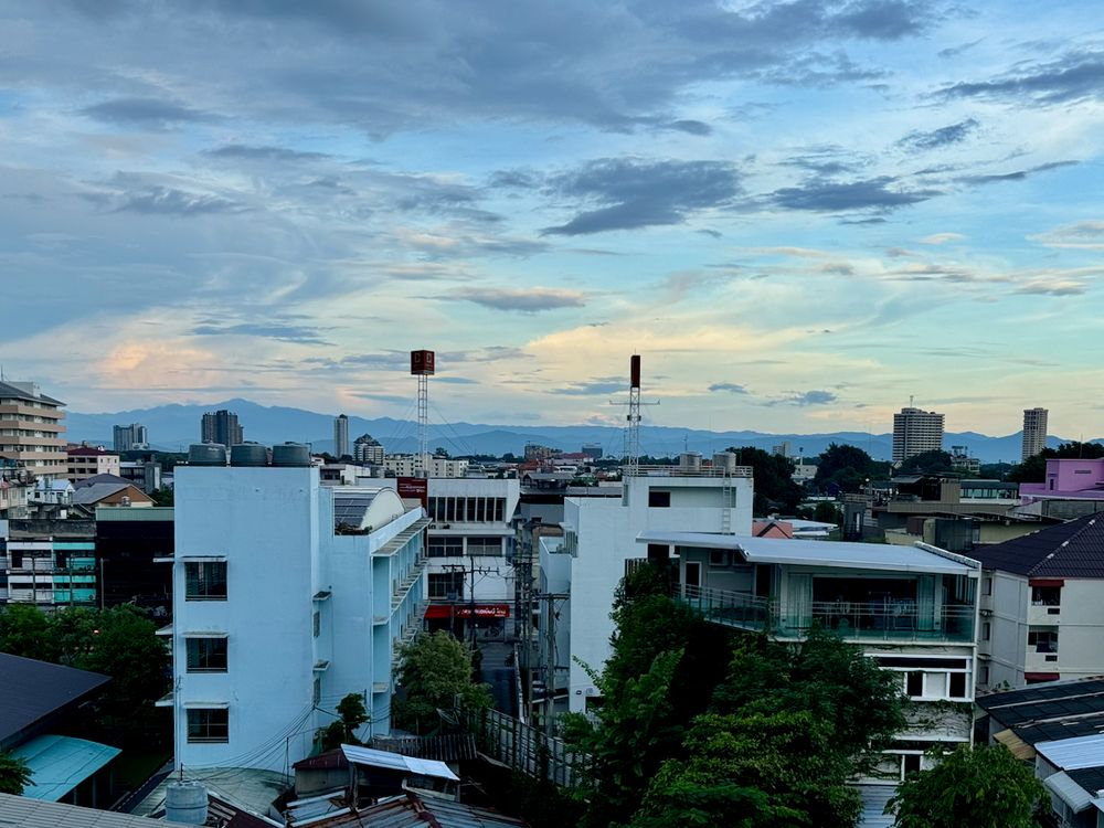 A wide rooftop view over Chiang Mai